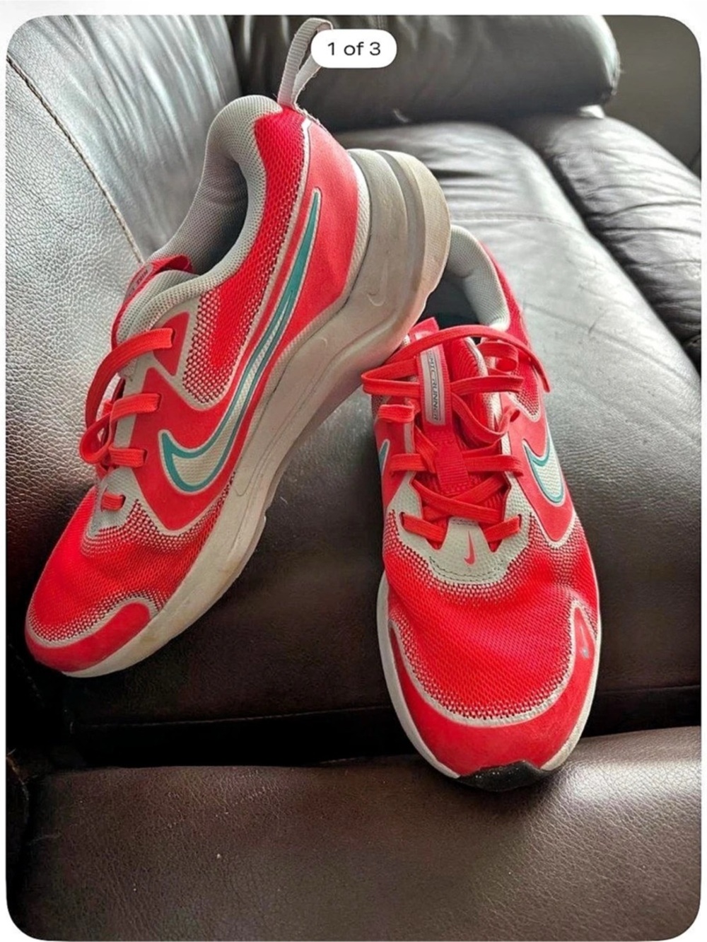 Nike HMD402-600 Athletic Sneakers Orange & teal Girls US 5Y